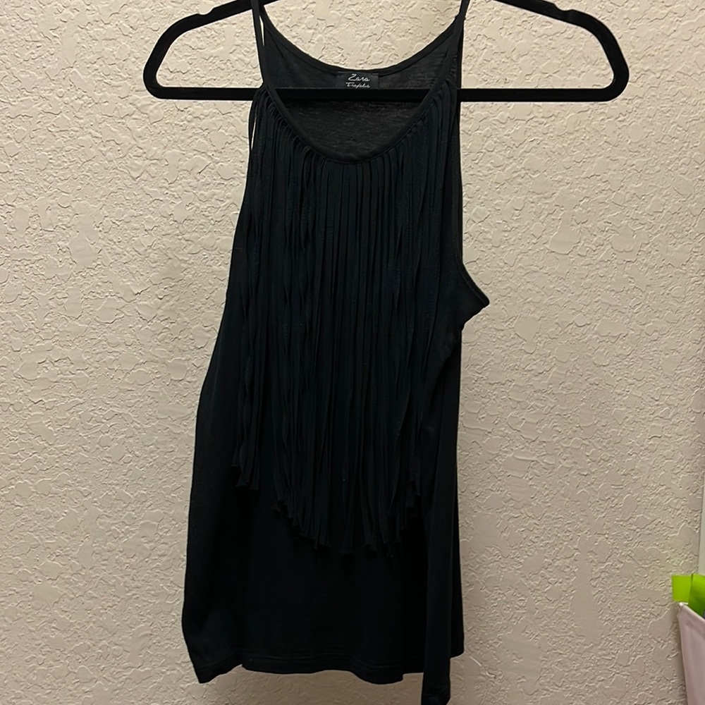 Zara Trafaluc Fringe Top